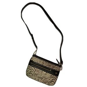 Calvin Klein Crossbody Bag Tan Brown Animal Print  Purse